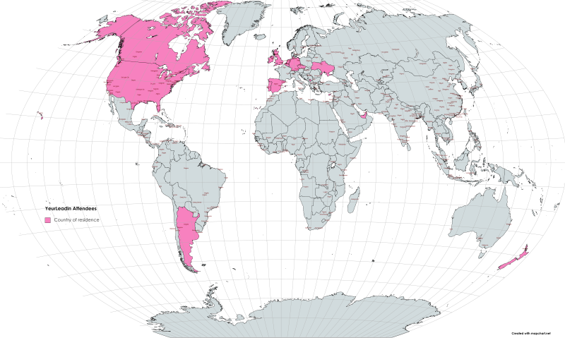 Countries highlighted on a world map are: Argentina Belgium Canada Cyprus Czech Republic Germany Ireland Kosovo Netherlands New Zealand Portugal Spain Ukraine United Arab Emirates United Kingdom United States