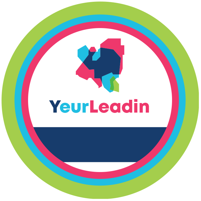 YeurLeadin logo on on a round, circular background
